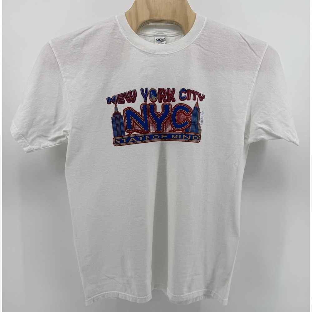Vintage 2000's Anvil New York City NYC State of Mind T-Shirt White Size XL